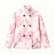 Women's Pink Cherry Blossom Print Mandarin Collar Jacket